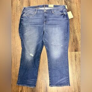 NYDJ Marilyn Straight Leg Medium Wash Lift Tuck Ankle Jeans 24W NWT Stretch
